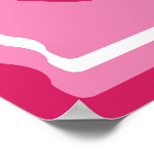 Welkom Vet Roze Magenta Retro Wavy Arch Bruiloft Poster (Hoek)