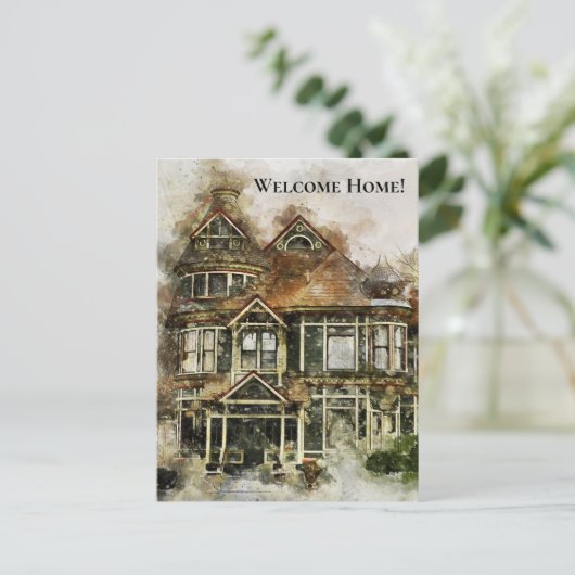 Welkom Victoriaans thuis in de schaduw van Brown Feestdagenkaart (Staand voorkant)