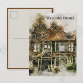 Welkom Victoriaans thuis in de schaduw van Brown Feestdagenkaart (Voorkant / Achterkant)