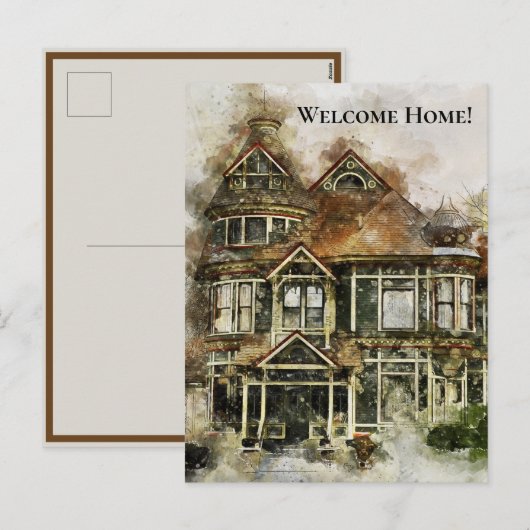 Welkom Victoriaans thuis in de schaduw van Brown Feestdagenkaart (Voorkant / Achterkant)