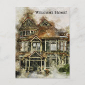 Welkom Victoriaans thuis in de schaduw van Brown Feestdagenkaart (Voorkant)