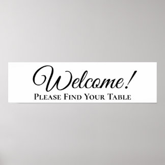 Welkom Vind uw tafel zitplaatsen header Poster