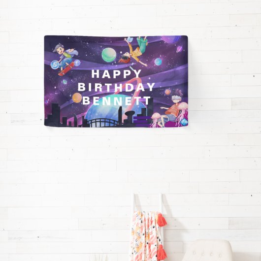 Welkom virtuele realiteit bij games op feestdag spandoek (Insitu)