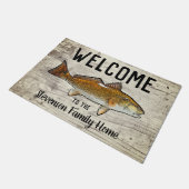 Welkom Vist roodbaarfamilie - thuiskatoen Deurmat (Schuin)