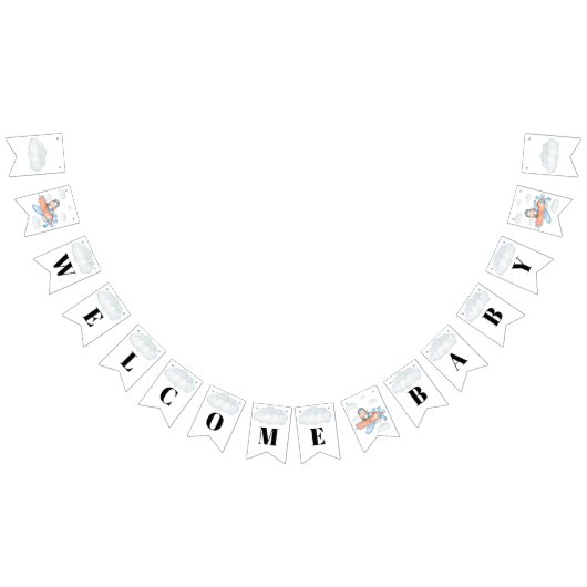 Welkom Vliegtuig Baby shower Penguin Vlaggetjes (Alle)