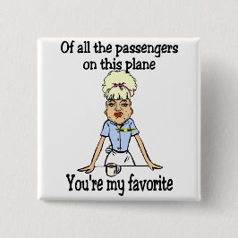 Welkom vluchtbegeleider vierkante button 5,1 cm