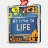 WELKOM VOOR HET LEVEN METALEN ORNAMENT (Links)