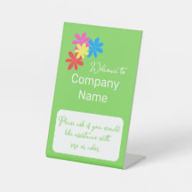 WELKOM VOOR MIJN BEDRIJFSLEUTEL MET EEN GROENE KLE