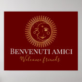 Welkom vrienden Engels / Italiaans Poster (Voorkant)
