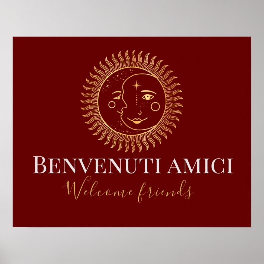 Welkom vrienden Engels / Italiaans Poster (Voorkant)