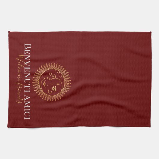 Welkom vrienden Engels / Italiaans Theedoek (Horizontaal)