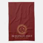 Welkom vrienden Engels / Italiaans Theedoek (Verticaal)