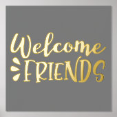 Welkom Vrienden Gouden Folie Folie Afdrukken (Voorkant)