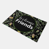 Welkom Vrienden| Groene en Zwarte Kunstdoormat Deurmat (Schuin)