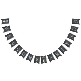 Welkom Vrienden op Chalkboard Look Vlaggetjes