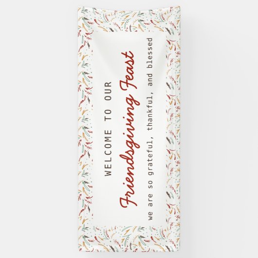 Welkom Vriendschap Diner Dankbaar Spandoek (Verticaal)