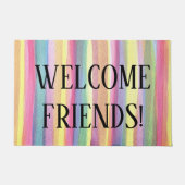 Welkom vriendschappelijke deuropening van pasteelr deurmat (Voorkant)