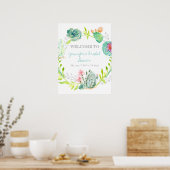 Welkom Vrijgezellenfeest Desert Cactus Waterverf Poster (Keuken)