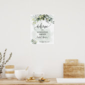 Welkom vrijgezellenfeest Eucalyptus succulent gree Poster (Keuken)