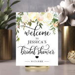 Welkom Vrijgezellenfeest Floral Pink WELCOME SIGN Poster<br><div class="desc">Eenvoudig elegant WELCOME het ontwerp van het VRIJGEZELLENFEEST op witte achtergrond en zwarte manuscriptopologiebrieven met klein hart. Waterverf florale oink crème iory bouquet met greenery . Ideaal voor elk thema,  elke stijl of elk tijdstip van het jaar.</div>