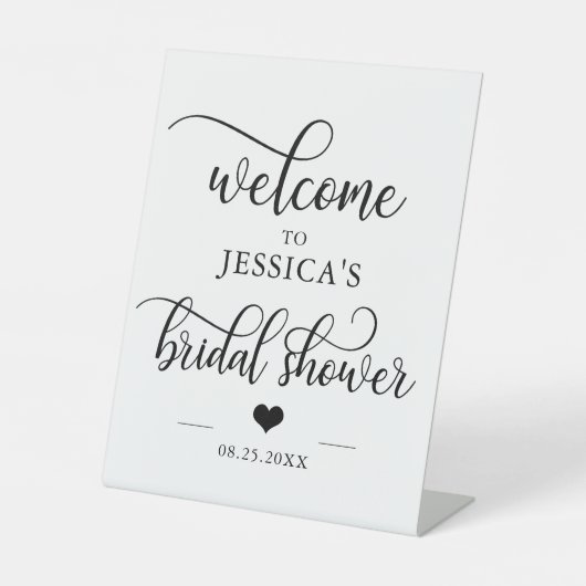 Welkom Vrijgezellenfeest Heart WELCOME SIGN Reclamebord Met Voetstuk (Voorkant)