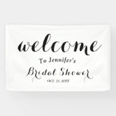 Welkom vrijgezellenfeest met elegant zwart script spandoek (Horizontaal)