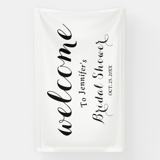 Welkom vrijgezellenfeest met elegant zwart script spandoek (Verticaal)