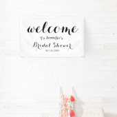 Welkom vrijgezellenfeest met elegant zwart script spandoek (Insitu)