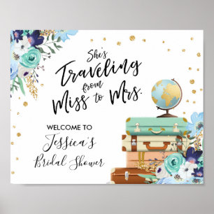 Welkom Vrijgezellenfeest Miss aan mevrouw Floral Poster