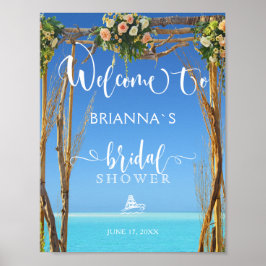 Welkom | Vrijgezellenfeest van Floral Wedding Gate Poster