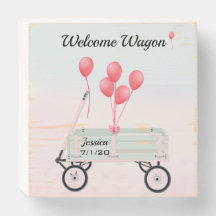 Welkom Wagon Nieuwe Baby Meisje Houten Doos Teken