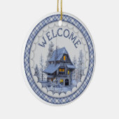 Welkom Warm Winter Keramisch Ornament (Rechts)