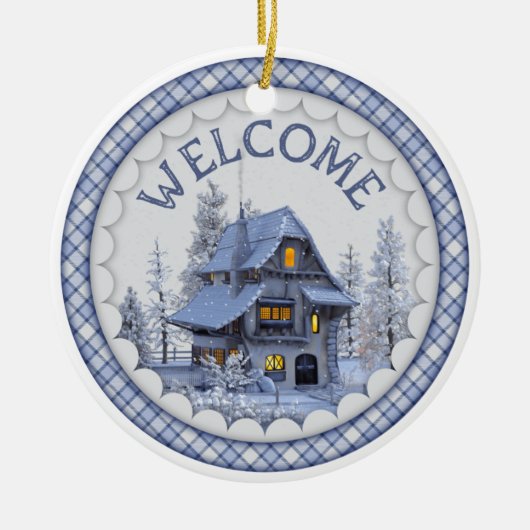 Welkom Warm Winter Keramisch Ornament (Voorkant)