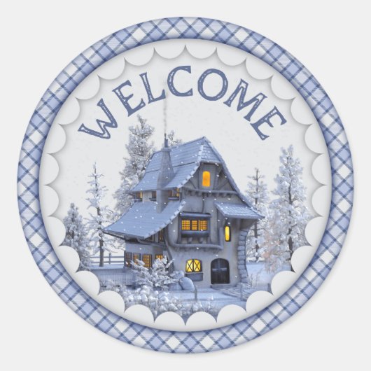 Welkom Warm Winter Ronde Sticker (Voorkant)