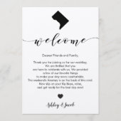 Welkom Washington DC Wedding Letter & Itinerary Programmakaart (Voorkant)