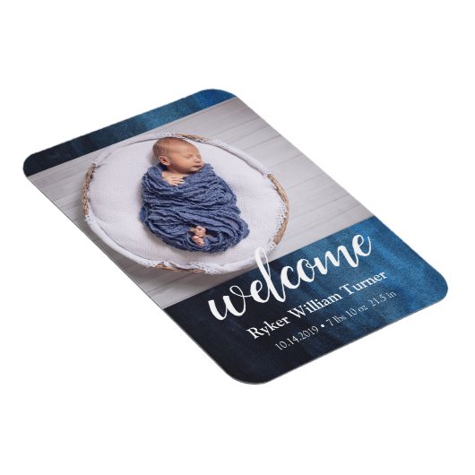 Welkom Waterverf Birth Announding Magnet Magneet (Rechterzijde)