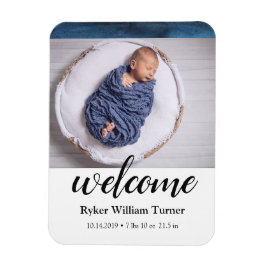 Welkom Waterverf Birth Announding Magnet Magneet