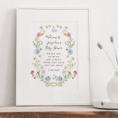 Welkom Waterverf bloemen Baby shower P Poster
