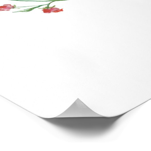 Welkom Waterverf bloemen Baby shower Poster (Hoek)