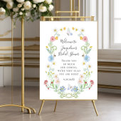 Welkom Waterverf bloemen Baby shower Poster