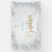 Welkom waterverf Blue en Gold Baptism  Spandoek (Verticaal)