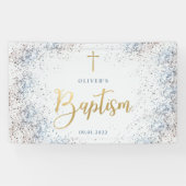 Welkom waterverf Blue en Gold Baptism  Spandoek (Horizontaal)