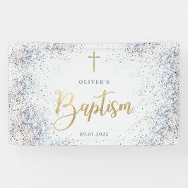 Welkom waterverf Blue en Gold Baptism  Spandoek