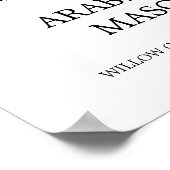 Welkom waterverf Blue en Gold Sparkle Weddenschap Poster (Hoek)