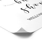 Welkom waterverf Blue & Gold Baby shower Poster (Hoek)