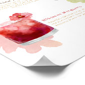 Welkom Waterverf Cocktails Wedding Drink Menu Poster (Hoek)