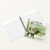 Welkom Waterverf Elk Cabin Home Verhuur Notitieboek (Binnen)