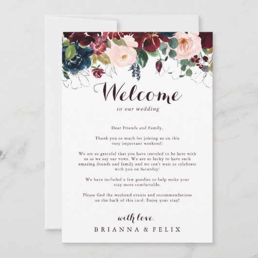 Welkom waterverf  Fall Wedding-brief (Voorkant)