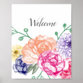 Welkom waterverf Floral Poster (Voorkant)
