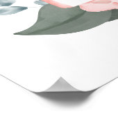 Welkom Waterverf Floral Roos & Lijst Poster (Hoek)